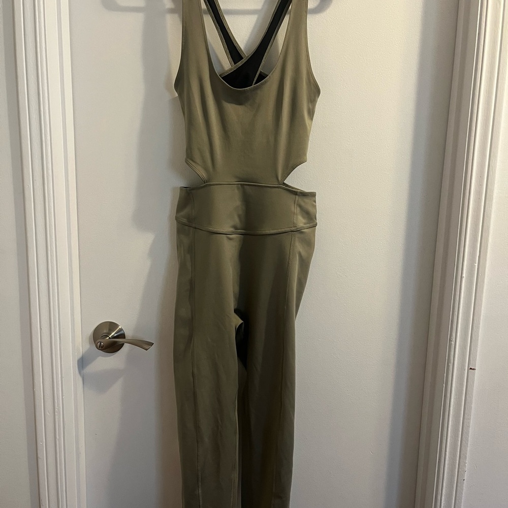 Olive Green Sleeveless Jumpsuit